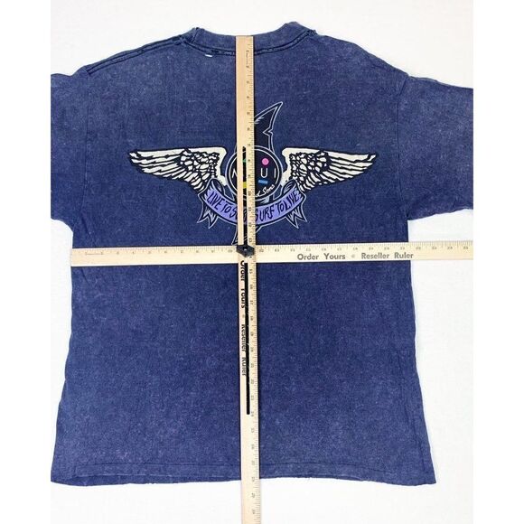 Vintage Maui and Sons T-Shirt Large Blue Tie Dye Stone Wash Single Stitch - Picture 5 of 11